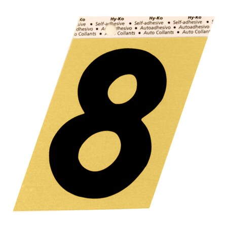 Hy-Ko 3.5In Gold Aluminum Number 8, 10PK B00215